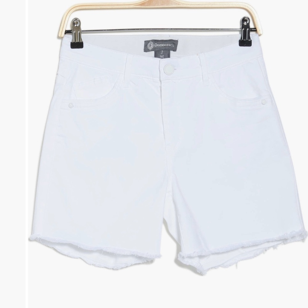 Democracy White Fabric with Frayed Details